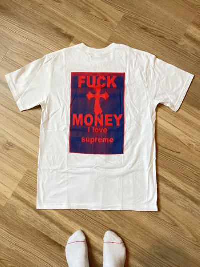 Pre-owned Supreme Fuck Money Tee L In White