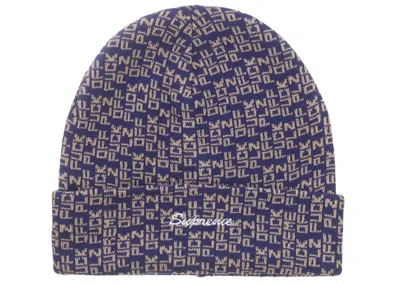 Pre-owned Supreme Fuck Off Beanie In Navy Blue