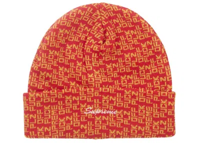 Pre-owned Supreme Fuck Off Beanie In Red