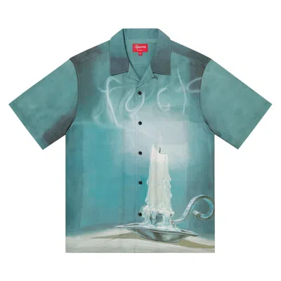 Pre-owned Supreme Fuck Rayon Short-sleeve Shirt 'fuck' | Blue | Men's Size M
