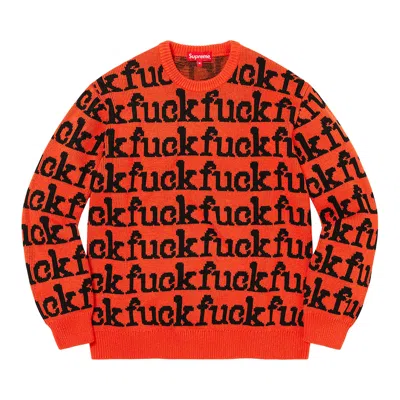 Pre-owned Supreme Fuck Sweater 'orange' | Men's Size L