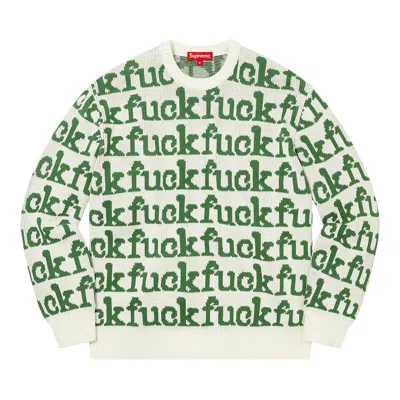 Pre-owned Supreme Fuck Sweater 'white' | Men's Size L