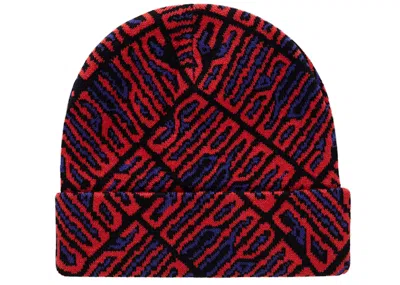 Pre-owned Supreme Funk Spellout Beanie In Red
