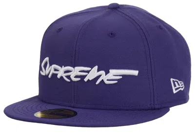 Pre-owned Supreme Futura New Era 59fifty Fitted Hat In Dark Purple