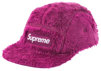 Pre-owned Supreme Fuzzy Camp Cap In Pink