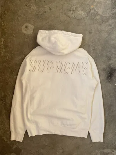 Pre-owned Supreme F/w 2018  Studded Hoodie In White