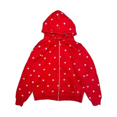 Pre-owned Supreme Fw09 Stars Zip Up Hoodie In Red ModeSens