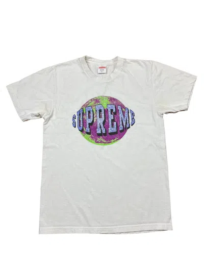 Pre-owned Supreme Fw15 Lunar Globe Tee In White