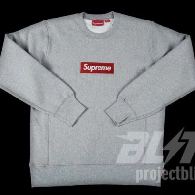 Pre-owned Supreme Fw15  Box Logo Crewneck Sweatshirt Heather Grey Size M Medium 2015 In Gray