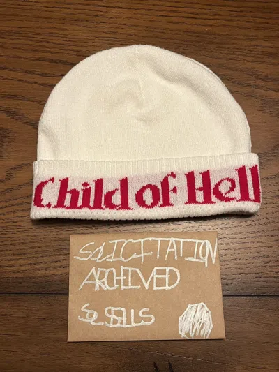 Pre-owned Supreme Fw15  Child Of Hell Beanie In White