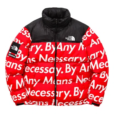 Supreme Fw15 X The North Face By Any Means Nuptse Jacket 'red'
