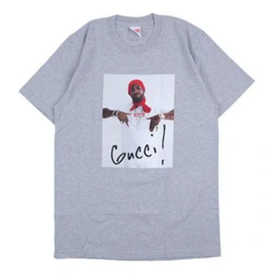 Supreme Fw16 Gucci Mane Tee Grey Character Printing Short Sleeve Unisex Gray