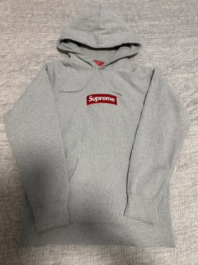 Pre-owned Supreme Fw16 Red On Grey Box Logo Hoodie Hooded Sweatershirt In Gray