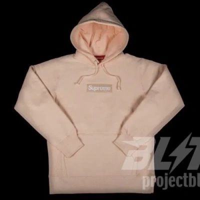 Pre-owned Supreme Fw16  Box Logo Hooded Sweatshirt Hoodie Peach Pink Size M Medium 2016