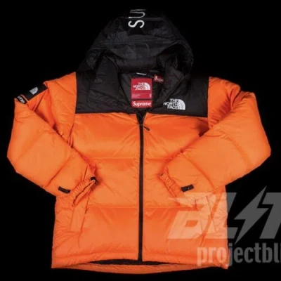 Pre-owned Supreme Fw16  The North Face Nuptse Jacket Orange Tnf Size L Large 2016