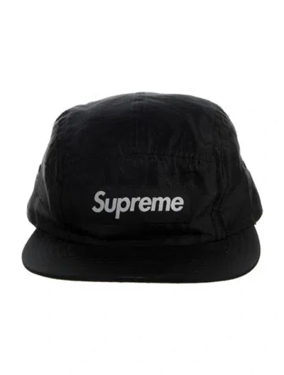 Pre-owned Supreme Fw17 Raw Silk Bucol Camp Cap In Black