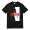Supreme Fw17 Scarface Split Black Tee 'black White Red'