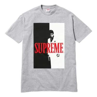 Supreme Fw17 Scarface Split Heather Grey Tee In Gray