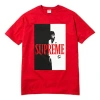 Supreme Fw17 Scarface Split Red Tee 'red Black White' In Red