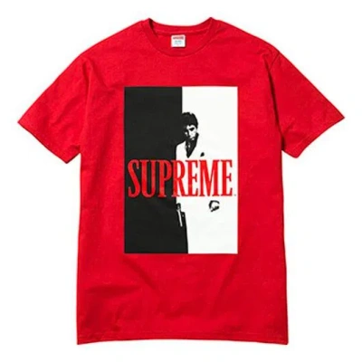 Supreme Fw17 Scarface Split Red Tee 'red Black White'
