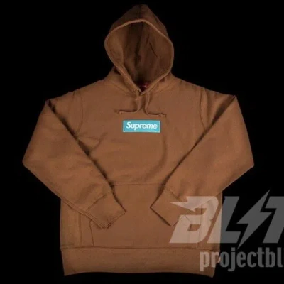 Pre-owned Supreme Fw17  Box Logo Hooded Sweatshirt Hoodie Brown Size L Large 2017