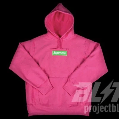 Pre-owned Supreme Fw17  Box Logo Hooded Sweatshirt Hoodie Pink Size Xl 2017