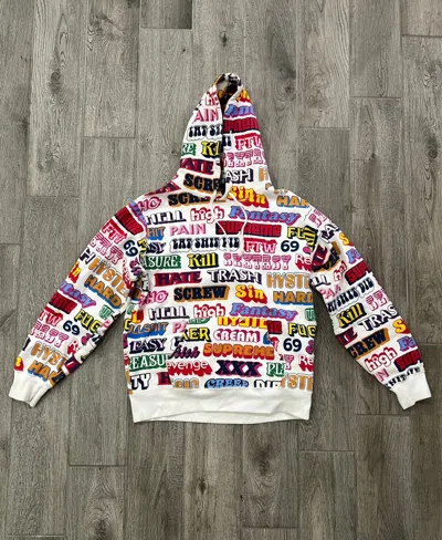 Pre-owned Supreme Fw17  Hysteric Glamour Text Hoodie In Multicolor
