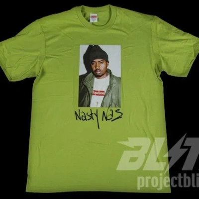 Pre-owned Supreme Fw17  Nas Tee Lime Green Xl 2017