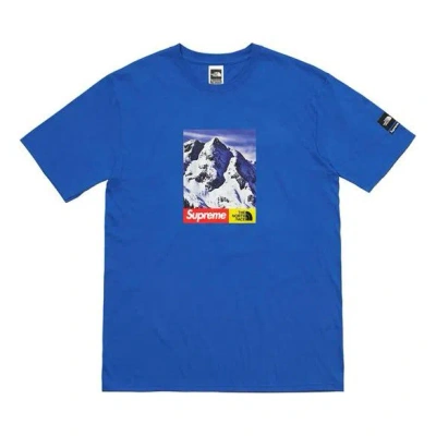 Supreme Fw17 The North Face Mountain Royal Tee In Blue