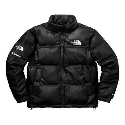 Supreme Fw17 X The North Face Leather Nuptse Jacket 'black'