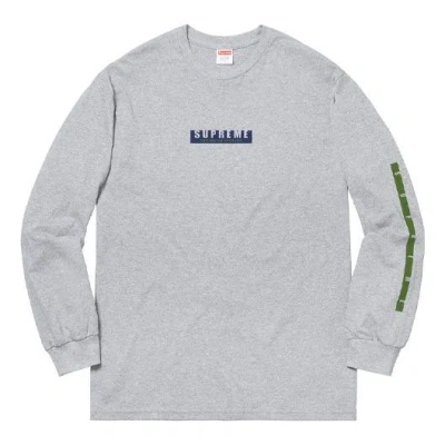 Supreme Fw18 1994 Ls Tee Heather Grey Logo Tee In Gray