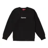 Supreme Fw18 Box Logo Crewneck Black Round Neck Pullover Fleece Lined Unisex