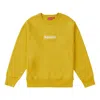 Supreme Fw18 Box Logo Crewneck Mustard Classic Round Neck Pullover Unisex Yellow