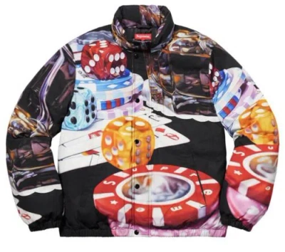 Pre-owned Supreme Fw18 Casino Down Jacket - S - Black