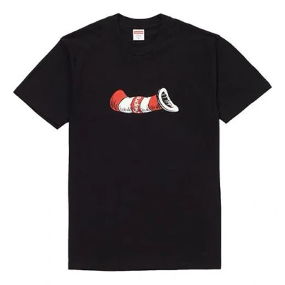 Supreme Fw18 Cat In The Hat Tee Black Short Sleeve Unisex