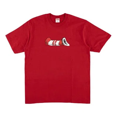 Supreme Fw18 Cat In The Hat Tee Red Short Sleeve Unisex
