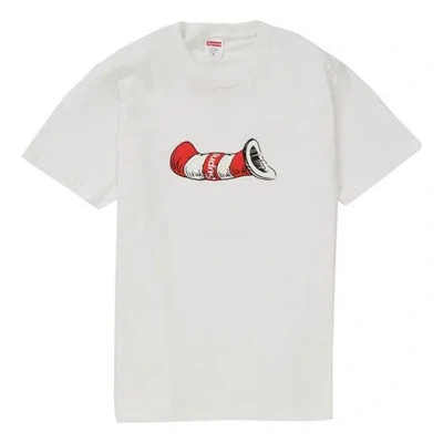 Supreme Fw18 Cat In The Hat Tee White Short Sleeve Unisex