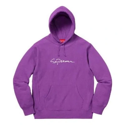 Supreme Fw18 Classic Script Hoodie 'purple'