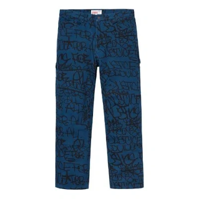 Supreme Fw18 Comme Des Garcons Shirt Canvas Painter Pant Navy In Blue