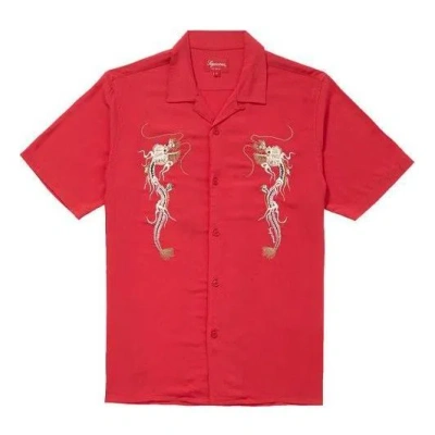 Supreme Fw18 Dragon Rayon T-shirt 'red'