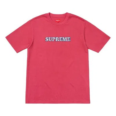 Supreme Fw18 Floral Logo Tee Dusty Red Logo Tee In Pink