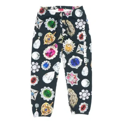 Supreme Fw18 Jewels Sweatpant Black Printing Bundle Feet Long Pants Unisex In Multi
