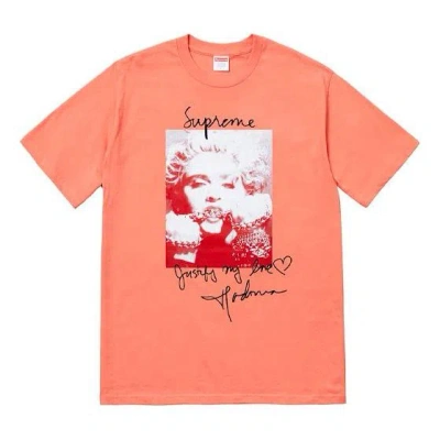 Supreme Fw18 Madonna Tee Terra Cotta Printing Short Sleeve Unisex Pink In Orange