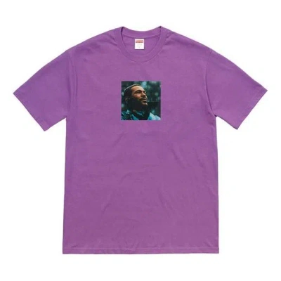 Supreme Fw18 Marvin Gaye Tee Purple Character Printing Short Sleeve Unisex