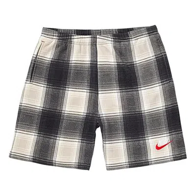 Supreme Fw18 Nike Plaid Sweatshort Black Crossover Shorts Unisex