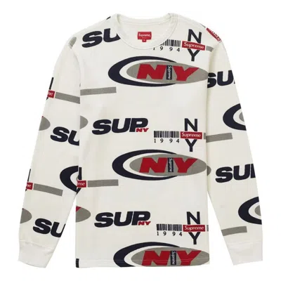 Supreme Fw18 Ny Waffle Thermal Sweater 'white' In Multi