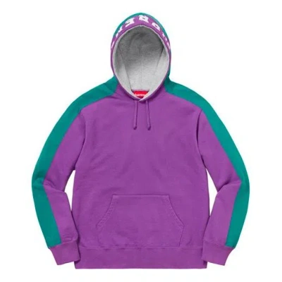 Supreme Fw18 Paneled Hooded Sweatshirt Violet In Purple