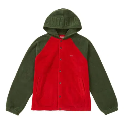 Supreme Fw18 Polartec Hooded Raglan Coat 'red'
