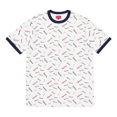 Supreme Fw18 Scatter Ringer White Logo Tee