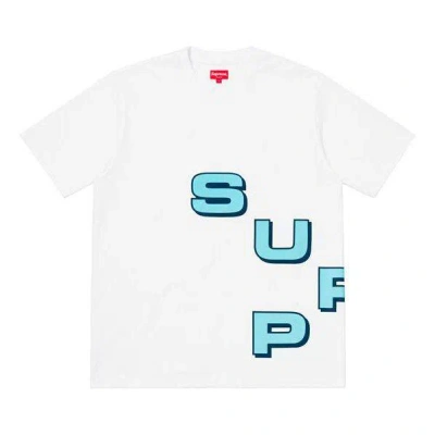 Supreme Fw18 Stagger Tee White Alphabet Logo Short Sleeve Unisex